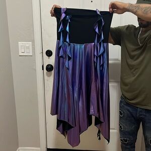 Versatile black and holographic dress